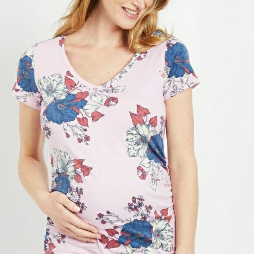 NEW Mothehood Maternity floral shirt